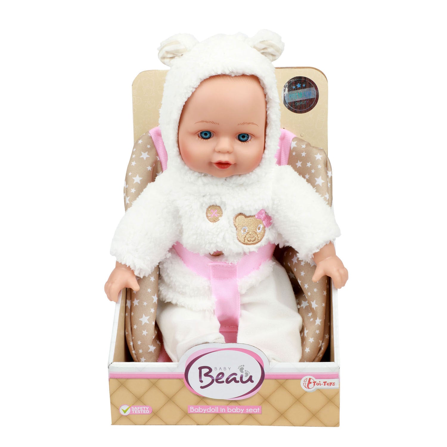 Baby Beau Babypuppe im Puppensitz, 33 cm