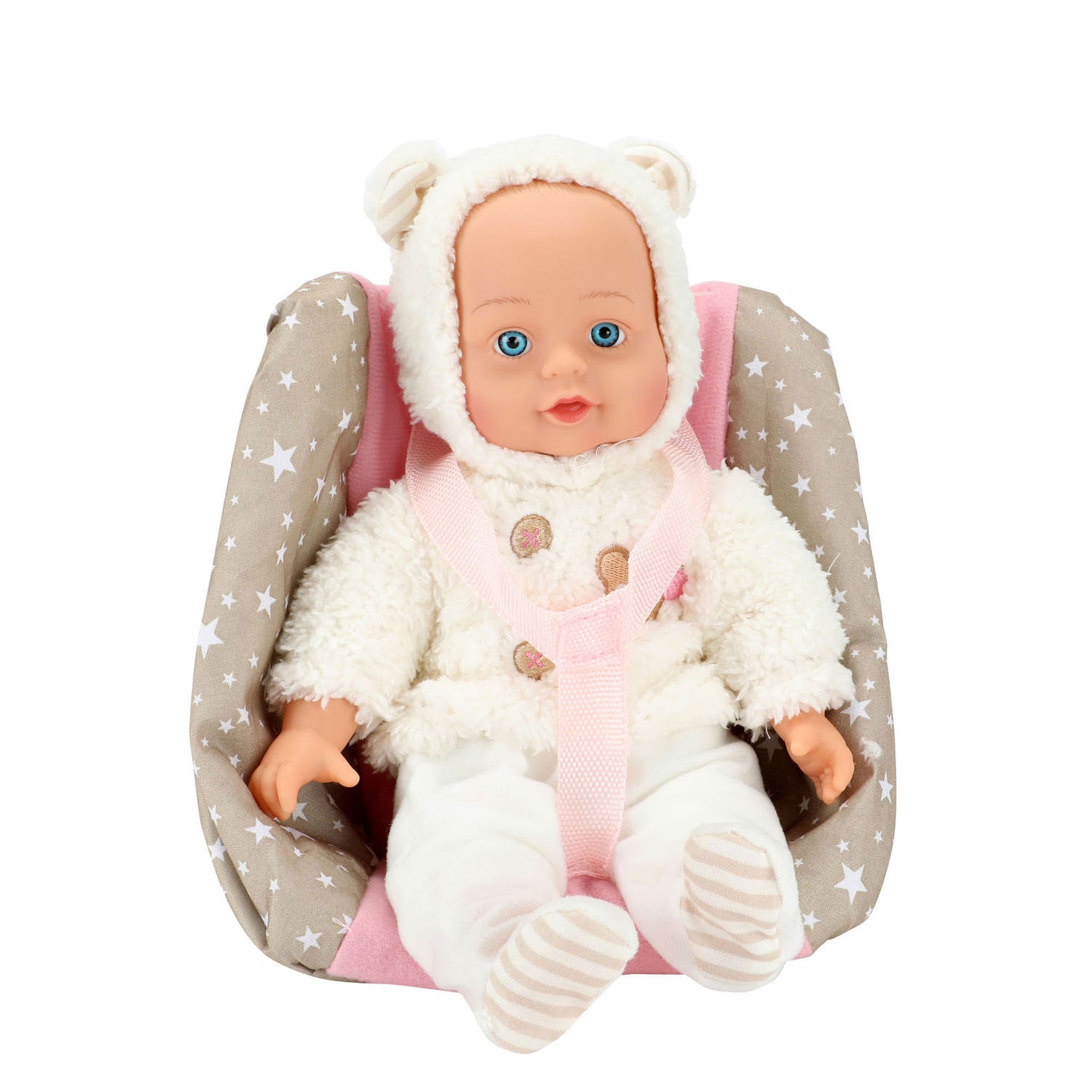 Baby Beau Babypuppe im Puppensitz, 33 cm