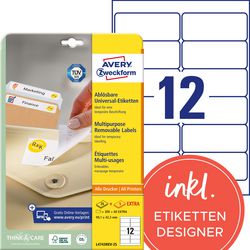 Ablösbare Etiketten Avery Zweckform L4743rev-25 99,1 x 42,3 mm weiß