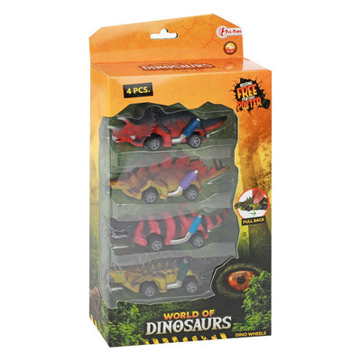 Welt der Dinosaurier Dino Pullback Car, 4st.
