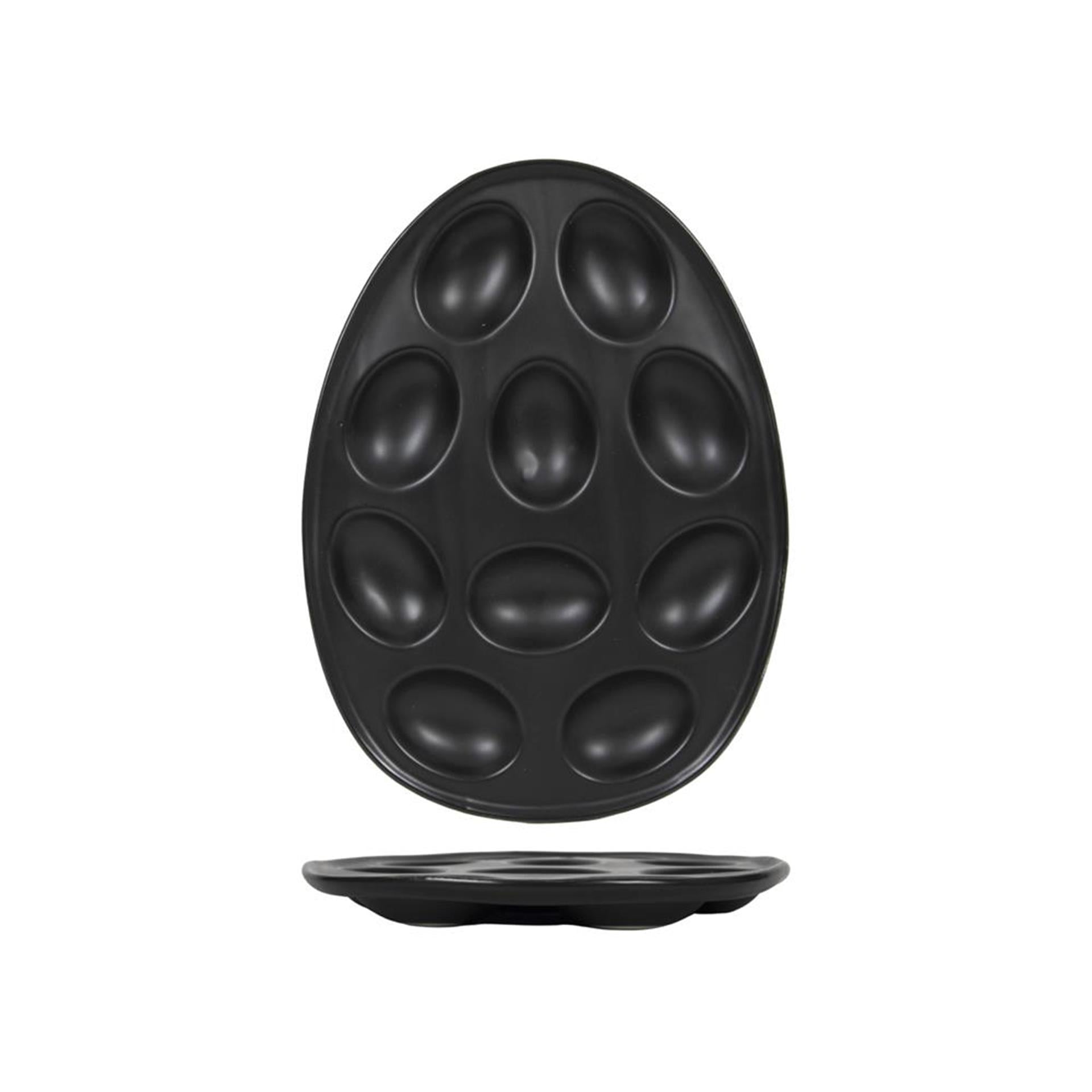 Eierschale schwarz 10 Eier 26x19x2cm