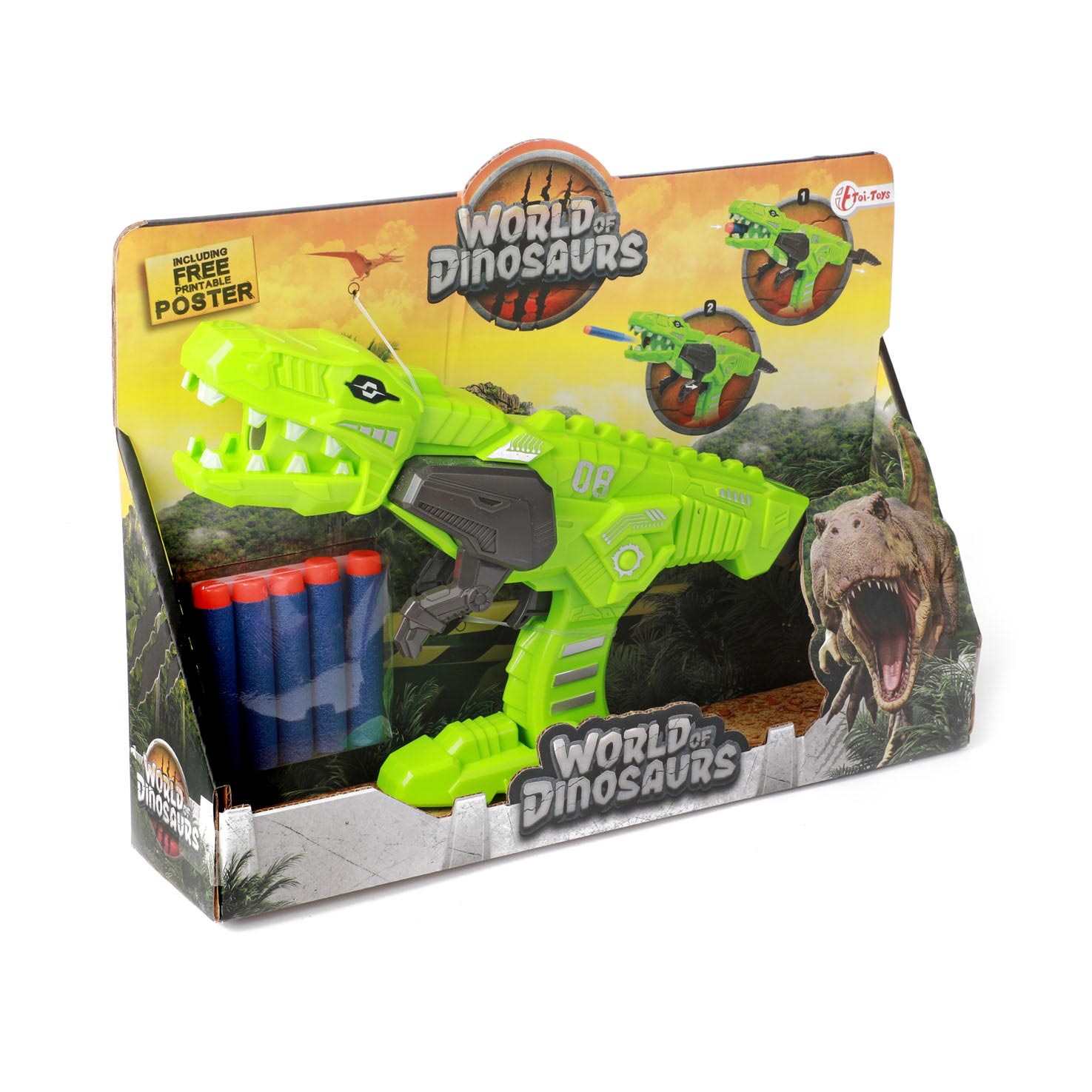 Welt der Dinosaurier, die Waffe mit Foamijlen schützt