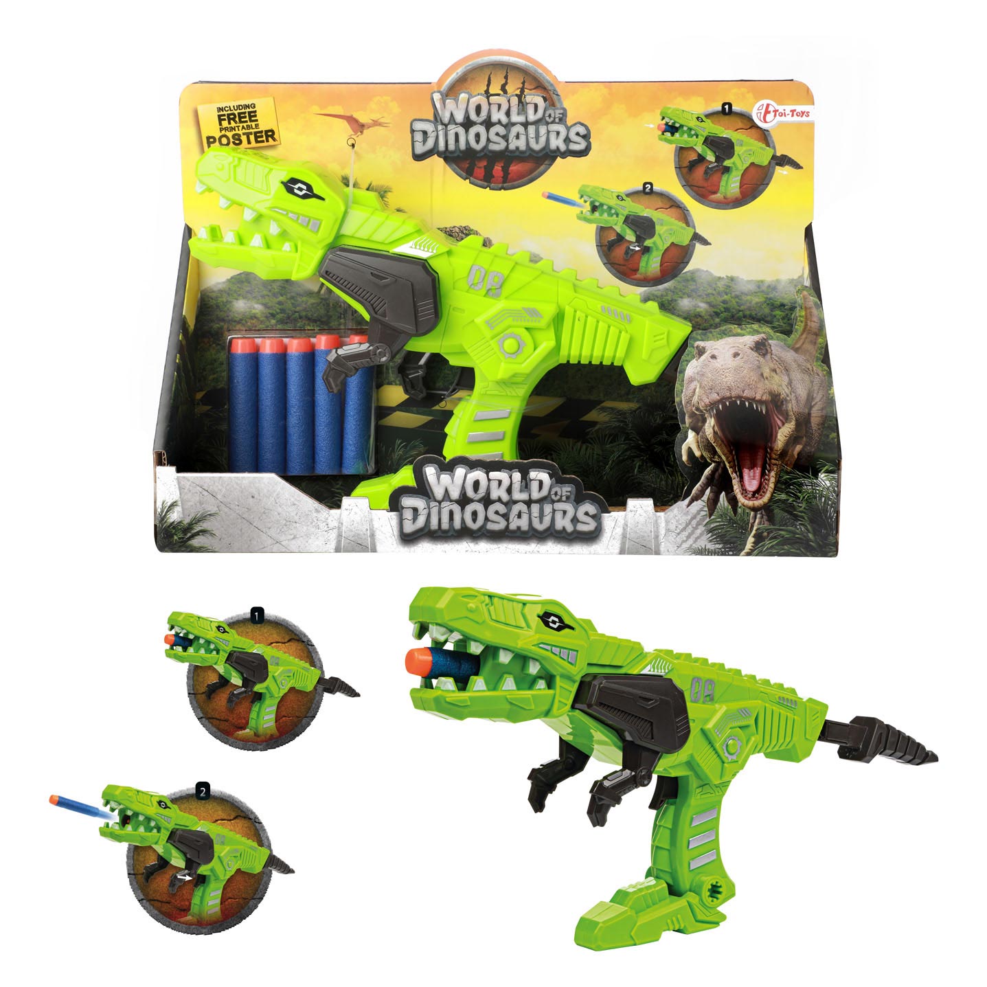 Welt der Dinosaurier, die Waffe mit Foamijlen schützt