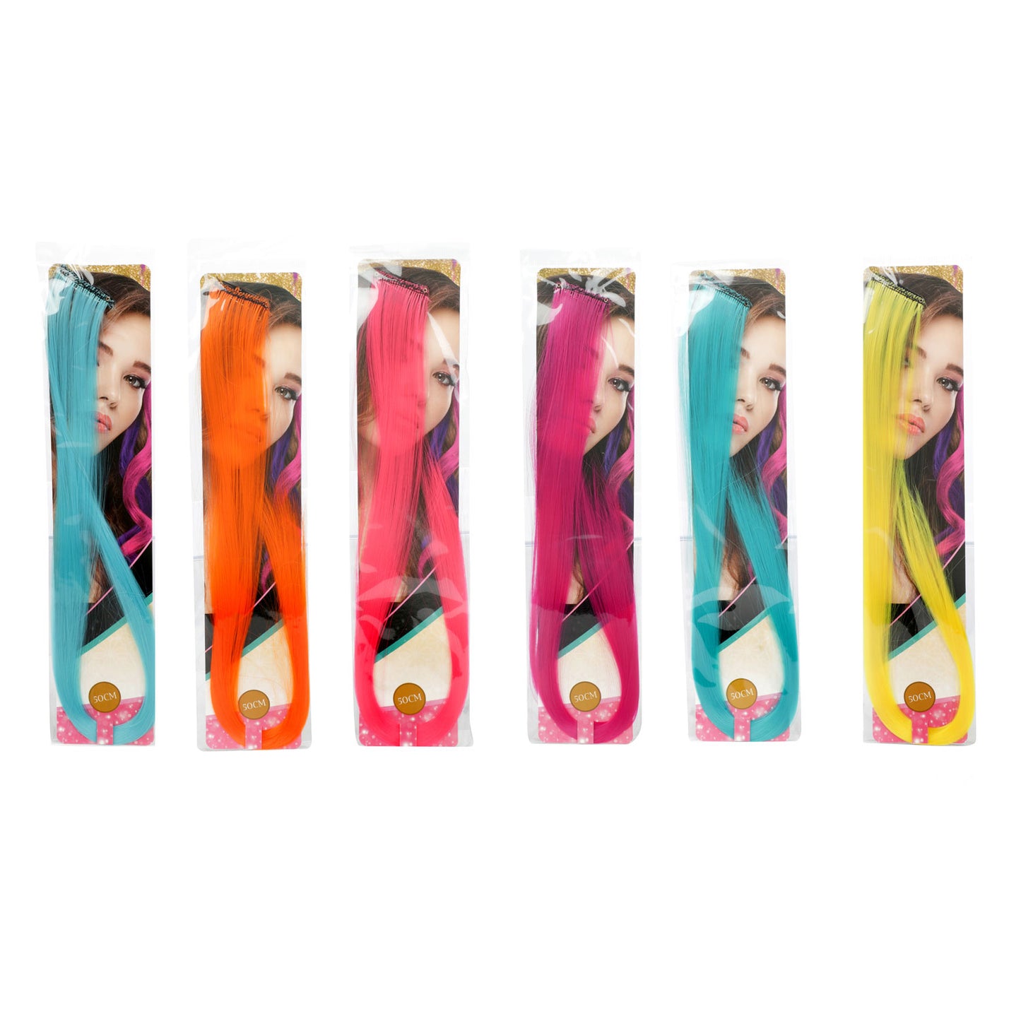 TOI-TOYS Fluoreszenzes Haarstück, 50 cm