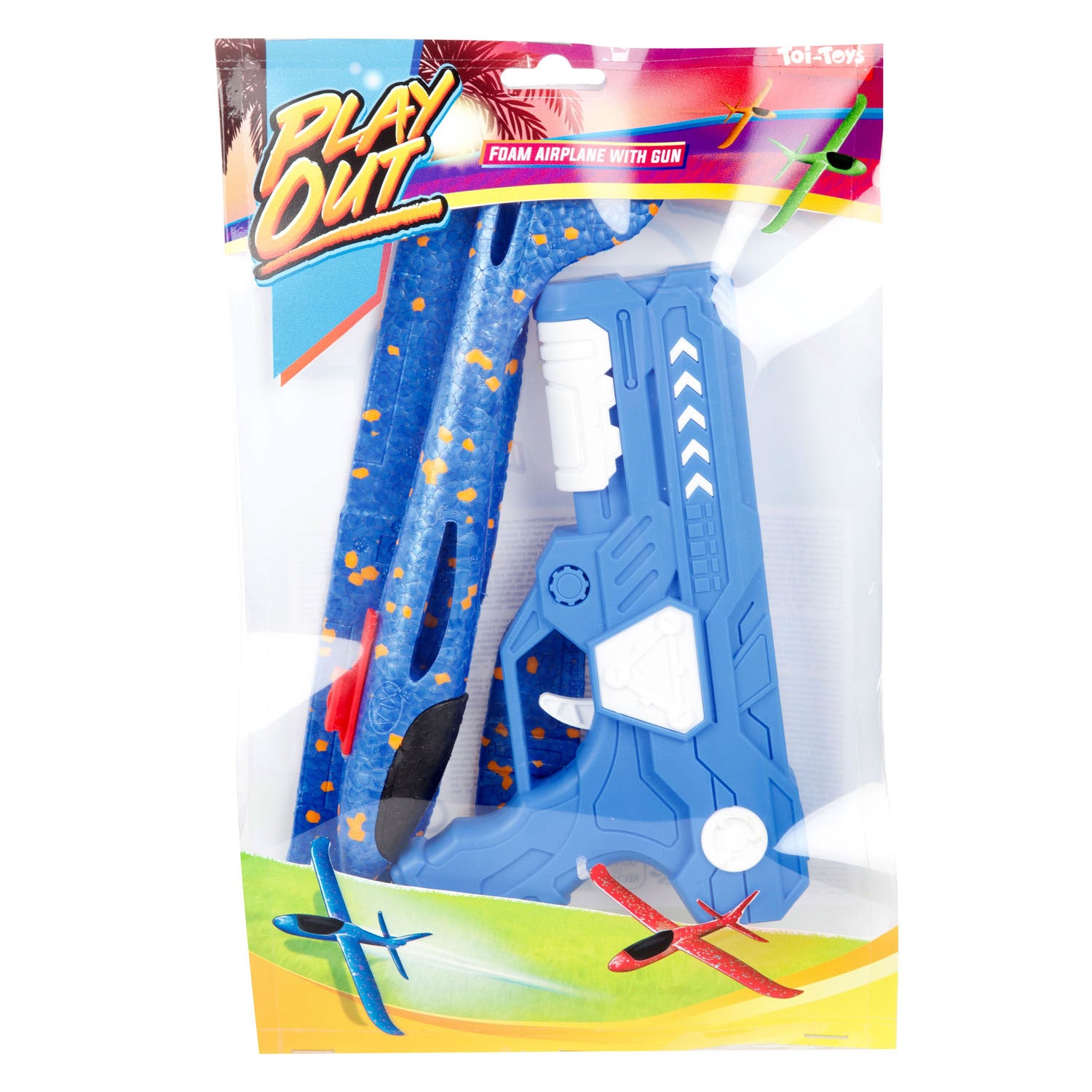 TOI-TOYS Air Foam-Ebene mit Abschirmpistole, 24 cm