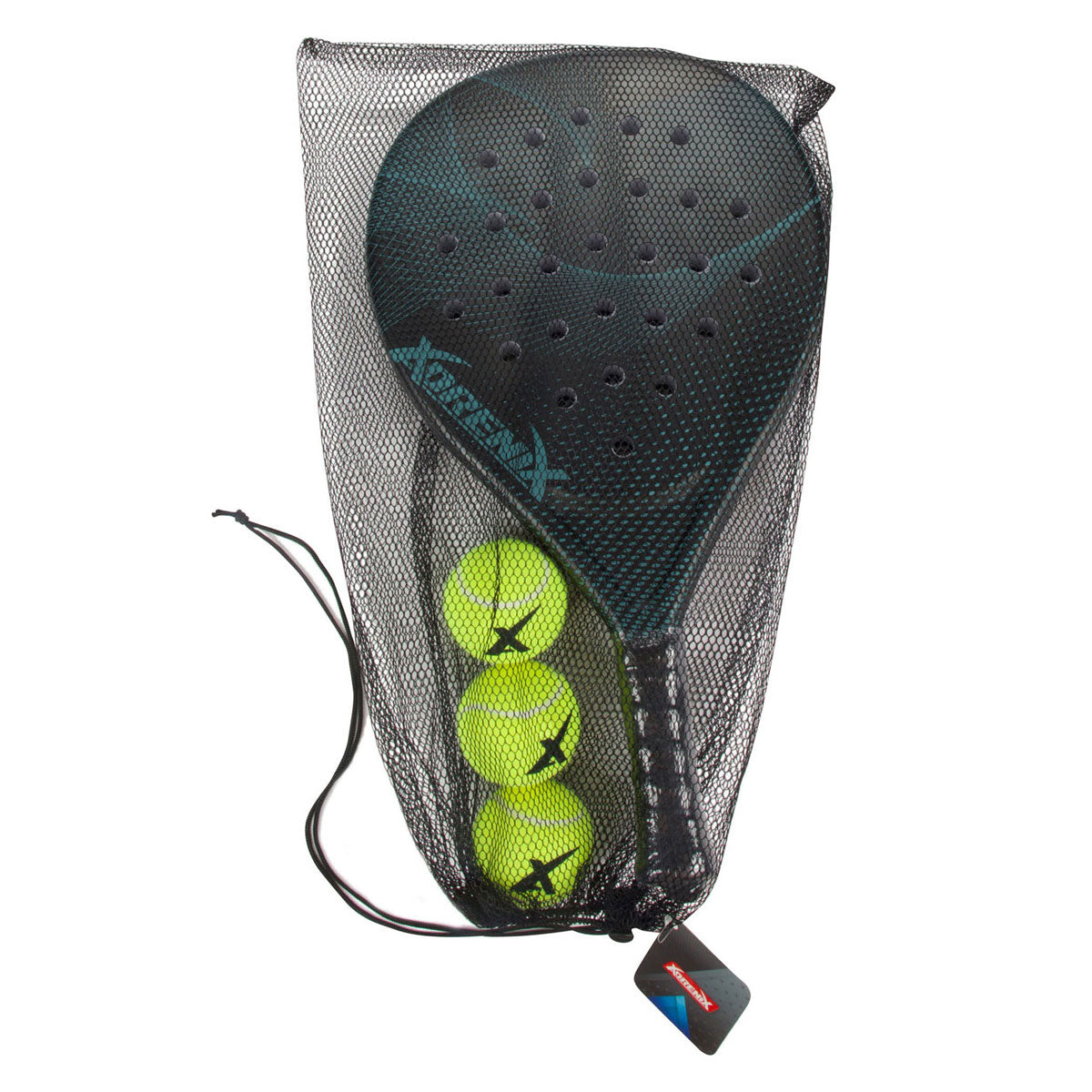 Adrenix Padel -Setschläger mit 3 Kugeln - Blau