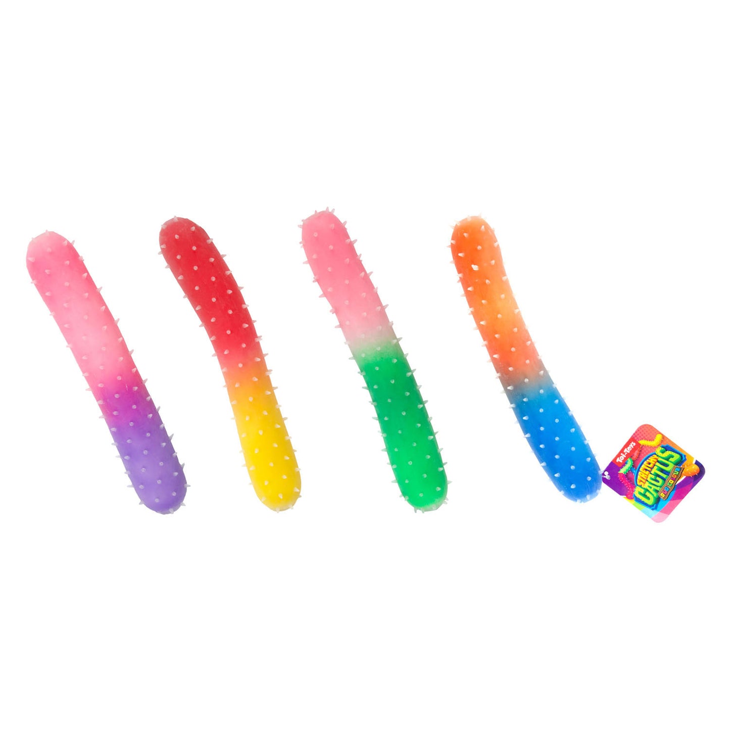 TOI-TOYS FUN KNeten Kaktus Regenbogen dehnbar, 24 cm