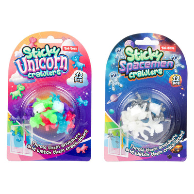 Toi-toys lustige Mini Fenster Crawler Unicorn oder Astronaut, 12st.