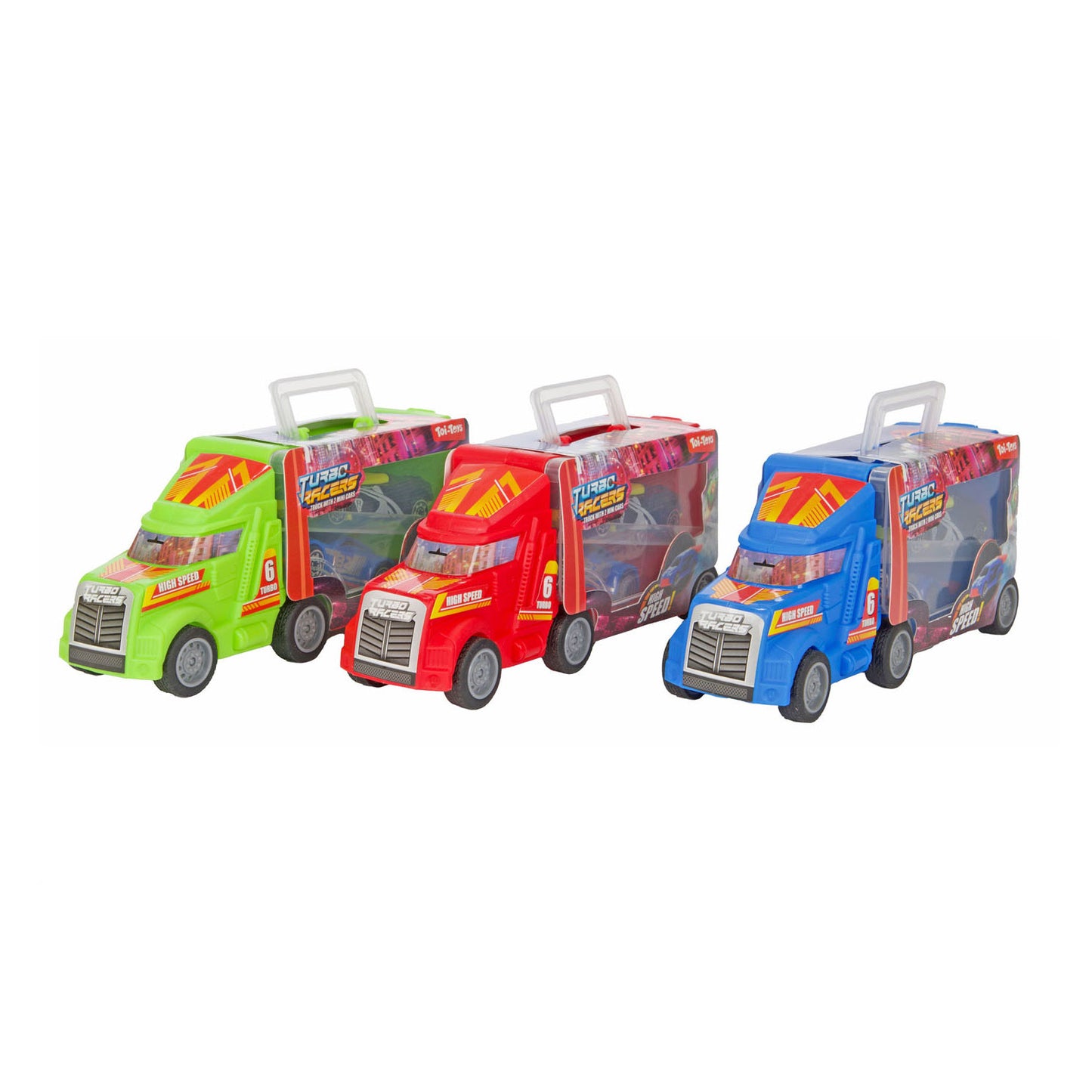 Toi-Toys Turbo Racers Truck mit Rennwagen, 3dlg.