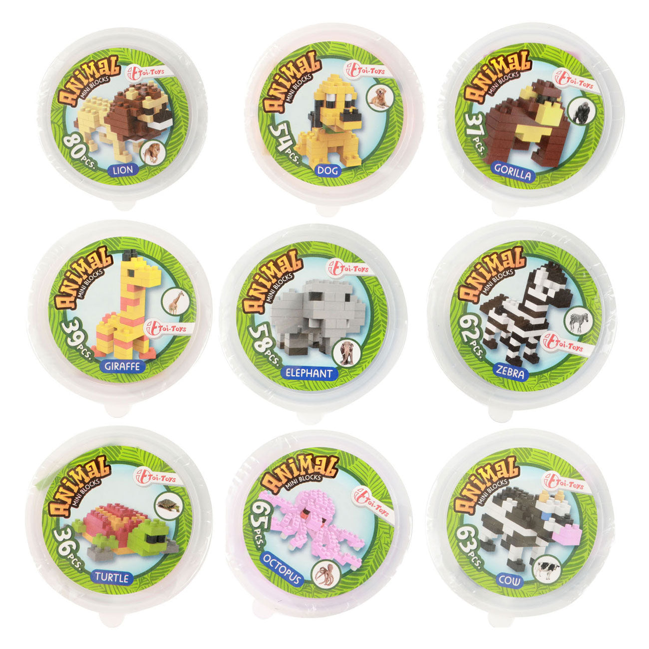 Toi-toys Bauklötze Mini-Tier im Glas