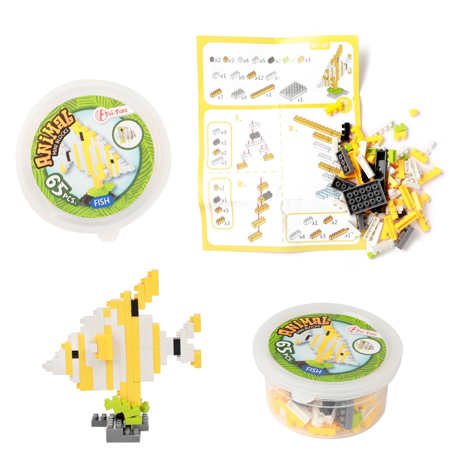 Toi-toys Bauklötze Mini-Tier im Glas