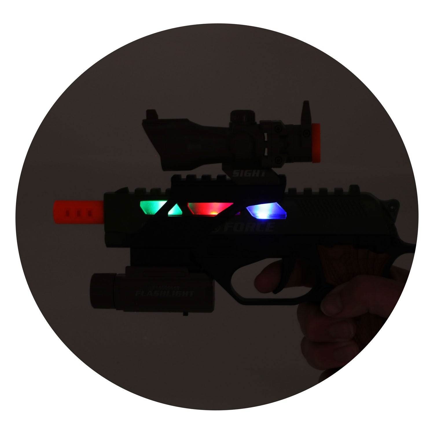 Toi-Toys Alfafox-Waffe militärisch mit Licht, Klang und Taschenlampe
