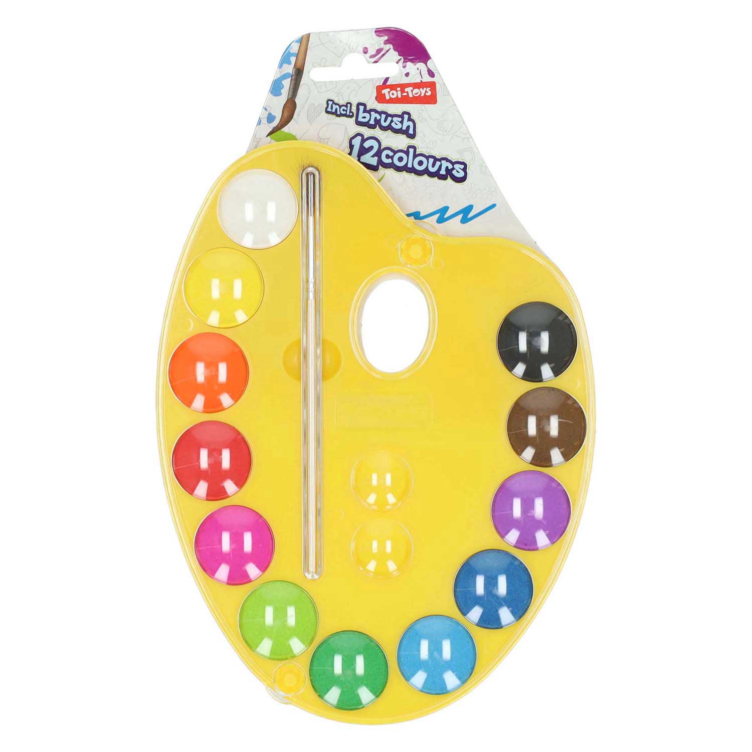 Malenpalette 12 Farben und Pinsel