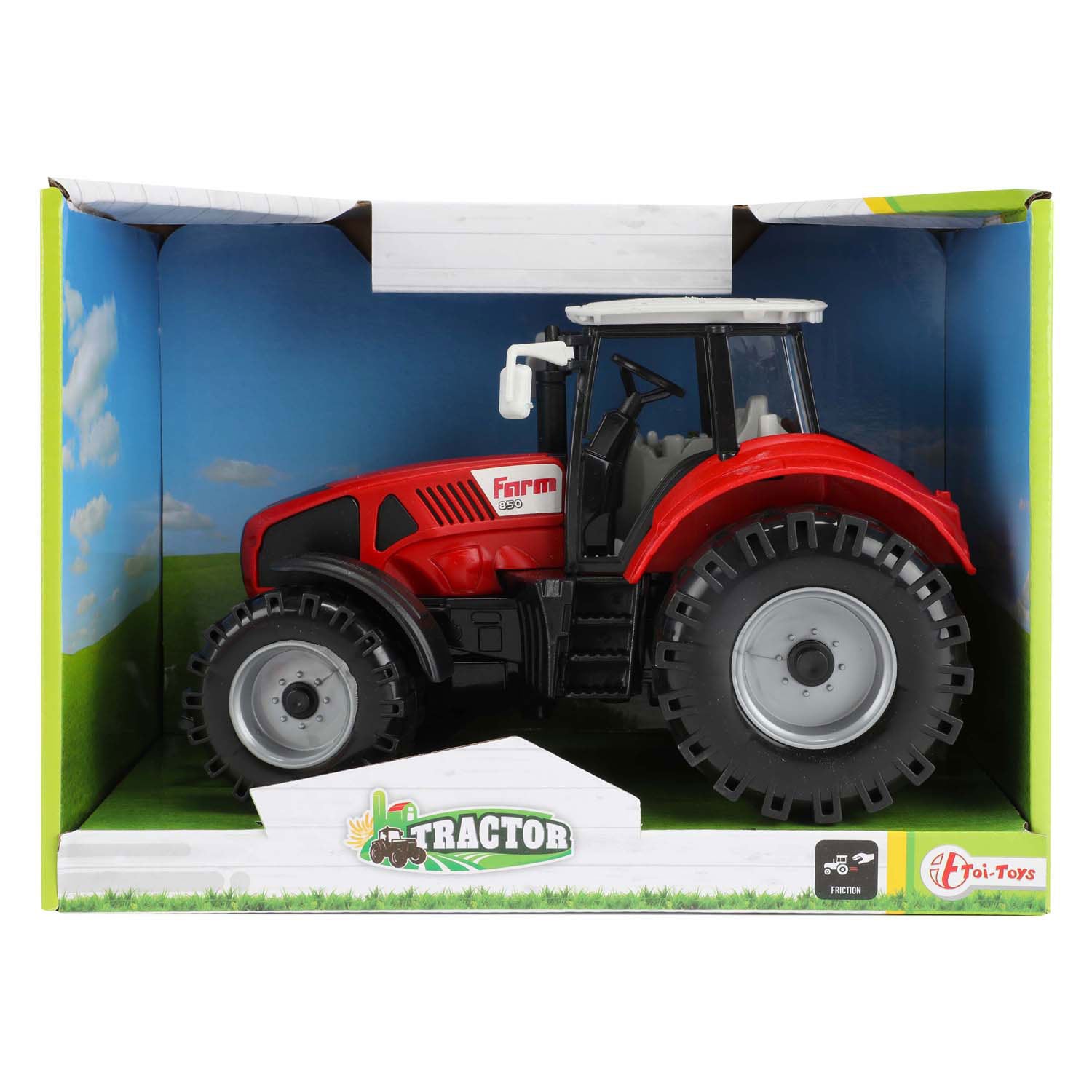 Toi-Toys Traktor mit Reibung rot, 19 cm