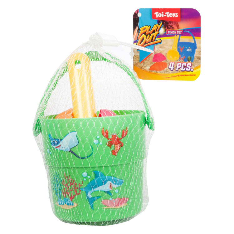 Toi-Toys out Mini Beach Set Emmer Scoop und Formen, 4dlg.