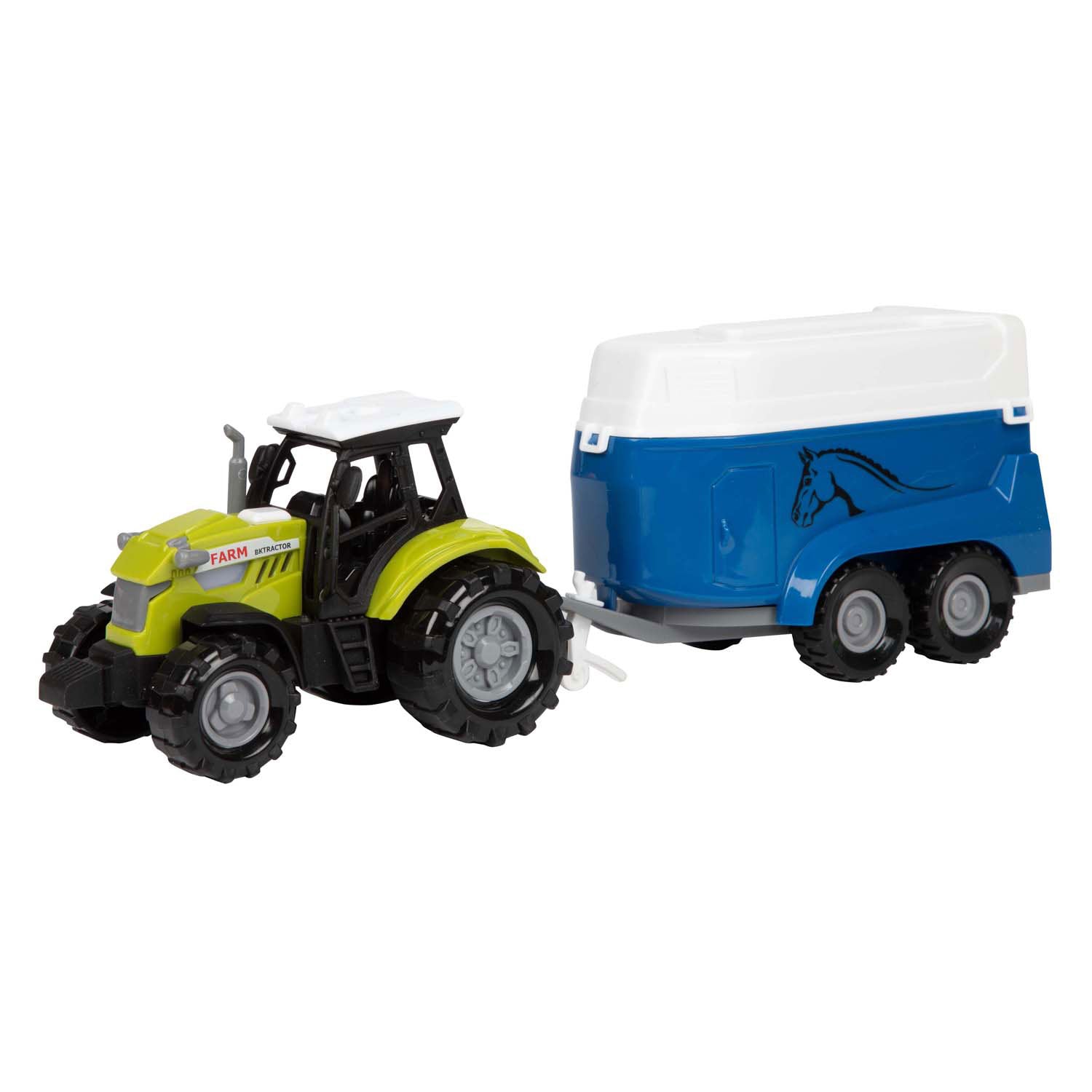 Toi-Toys Ackers Ville Traktor und Anhänger mit Licht und Klang, 10 cm
