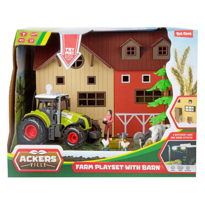 Toi-Toys Ackers Ville Farm mit Traktorlicht und Soundspiel-Set, 12dlg.