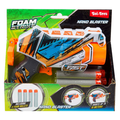 Toi-toys Foam Strikex Schießpistole Nano Blaster mit 4 Schaumstoffpfeilen