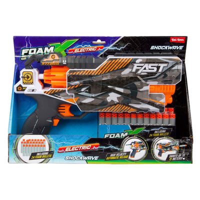 Toi-toys Foam Strikex elektrische Schießpistole Shockwave mit 24 Schaumstoffpfeilen