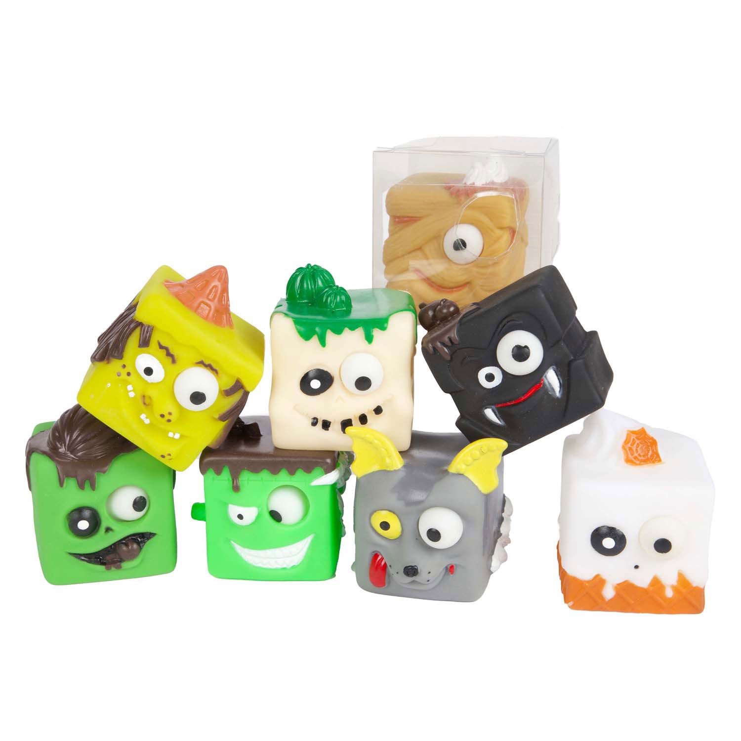 Toi-Toys Fun Squeeze Cubus Monster Puilloog, 5 cm