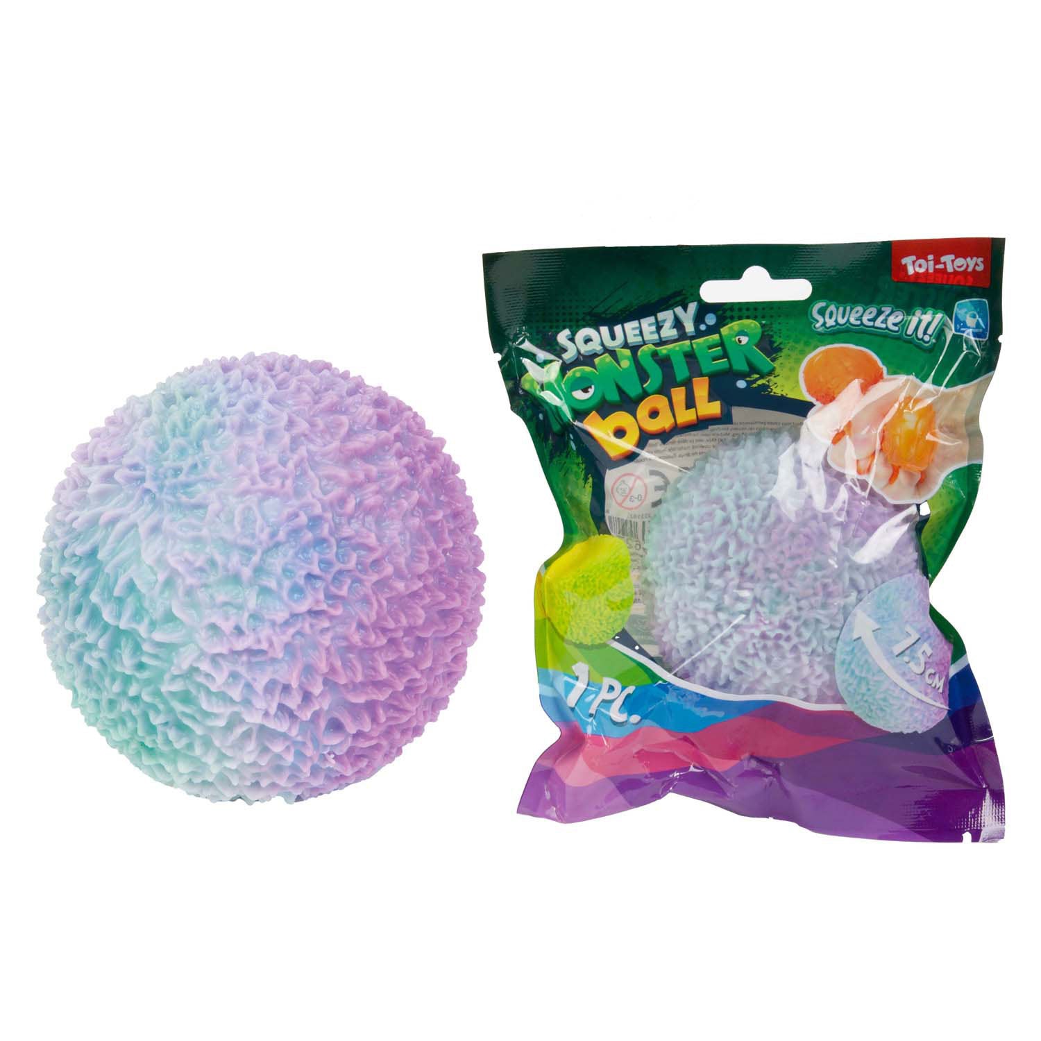 Toi-toys lustige Textuurknijmbal-Moos mit Schaumstoff, 8 cm gefüllt