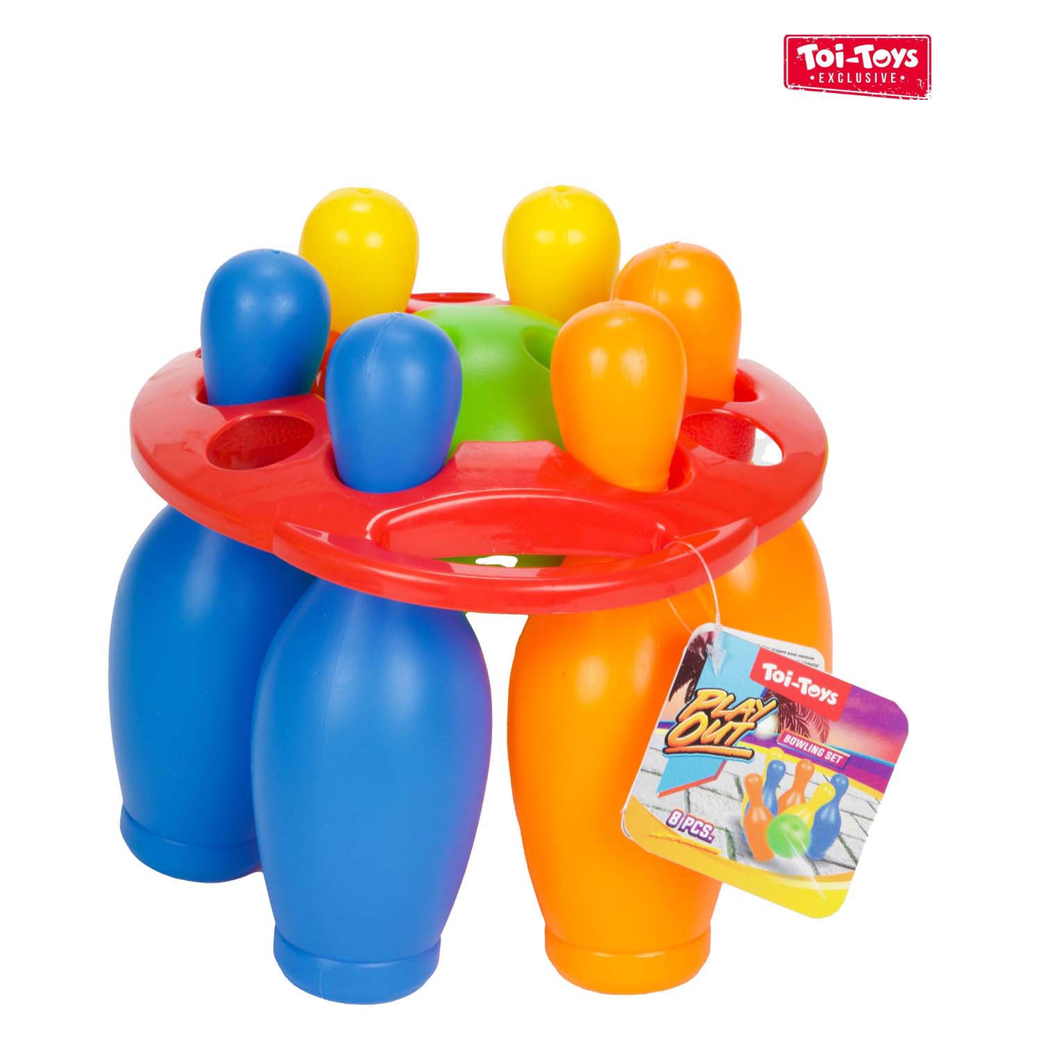 Toi-toys Bowling-Set farbig, 7-teilig.