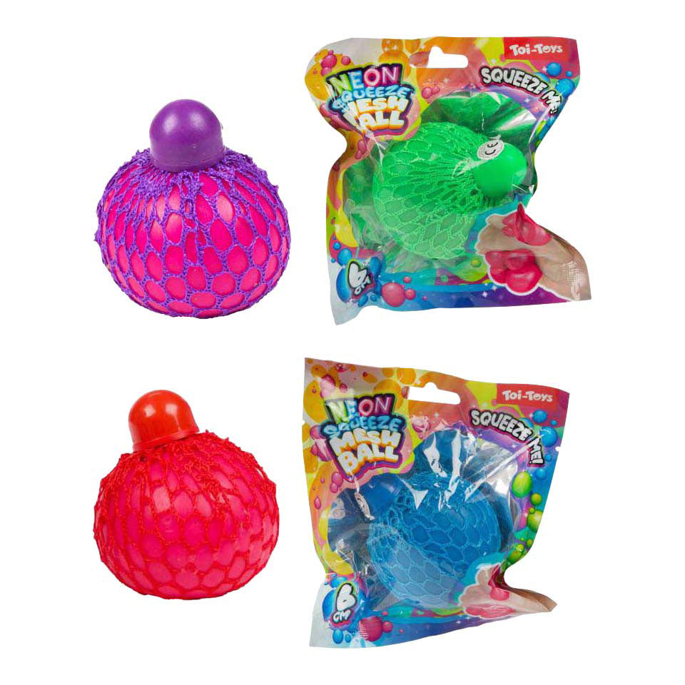 Toi-toys lustiger Quetschball Neongeflecht, 6 cm