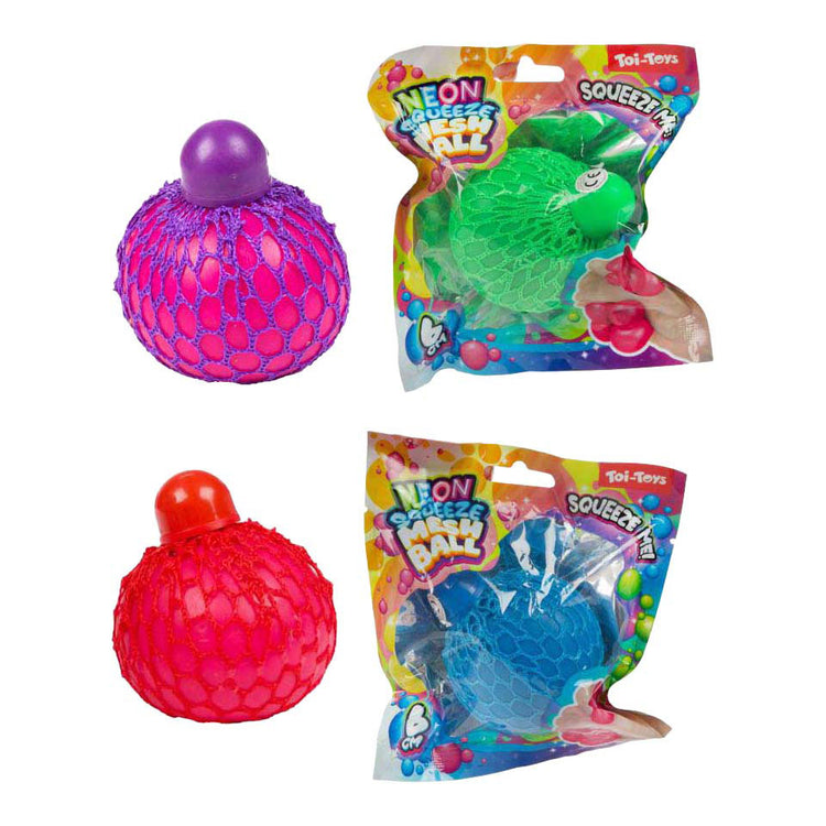 Toi-toys lustiger Quetschball Neongeflecht, 6 cm