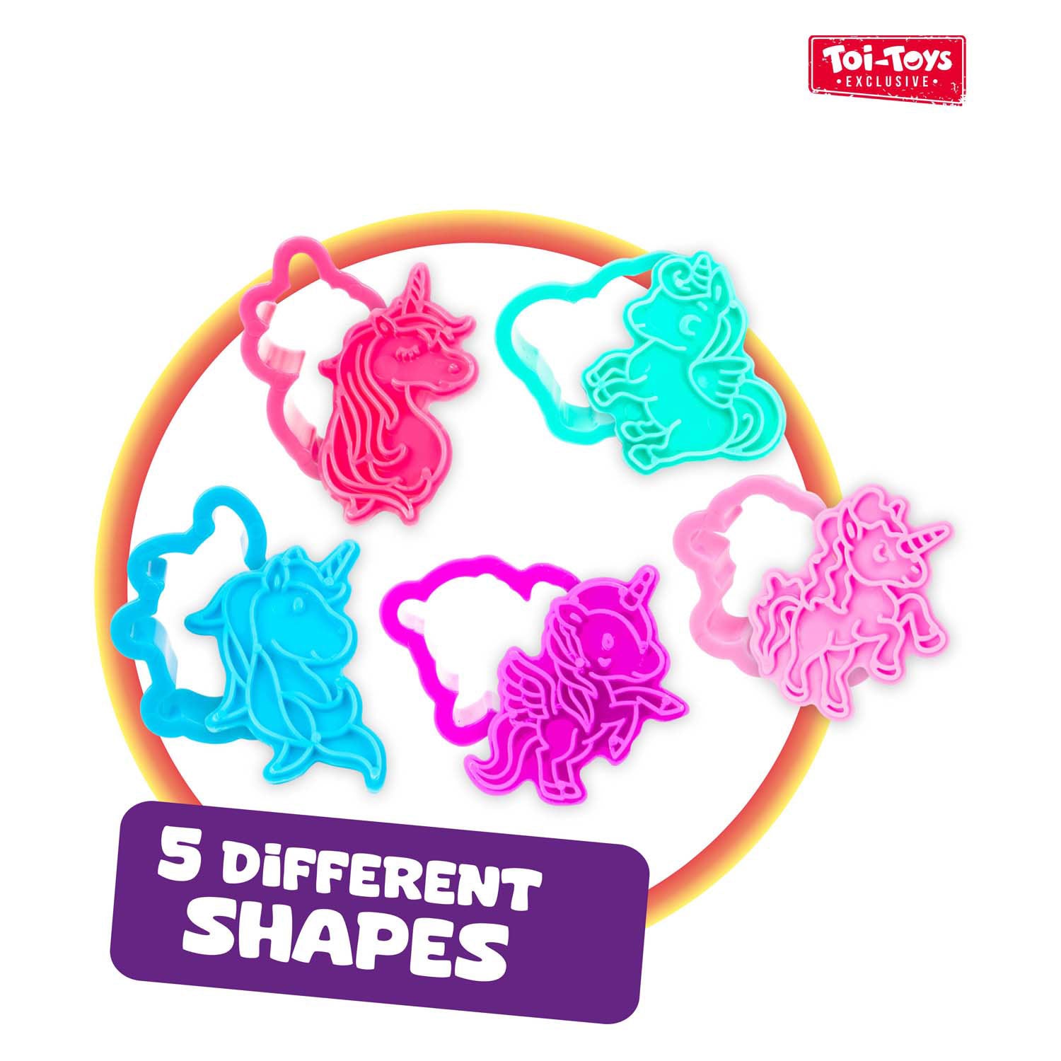 Toi-toys Sculptidough Ton-Set Einhorn, 5-teilig.