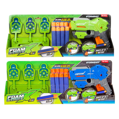 Toi-toys Schaumstoff-Strikex-Pistole mit XL-Schaumstoffpfeilen und Zielscheibe – 10 Stück.