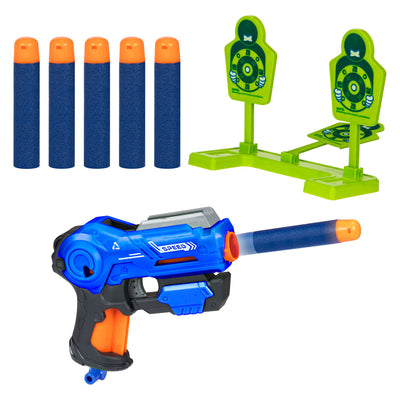 Toi-toys Schaumstoff-Strikex-Pistole mit XL-Schaumstoffpfeilen und Zielscheibe – 10 Stück.