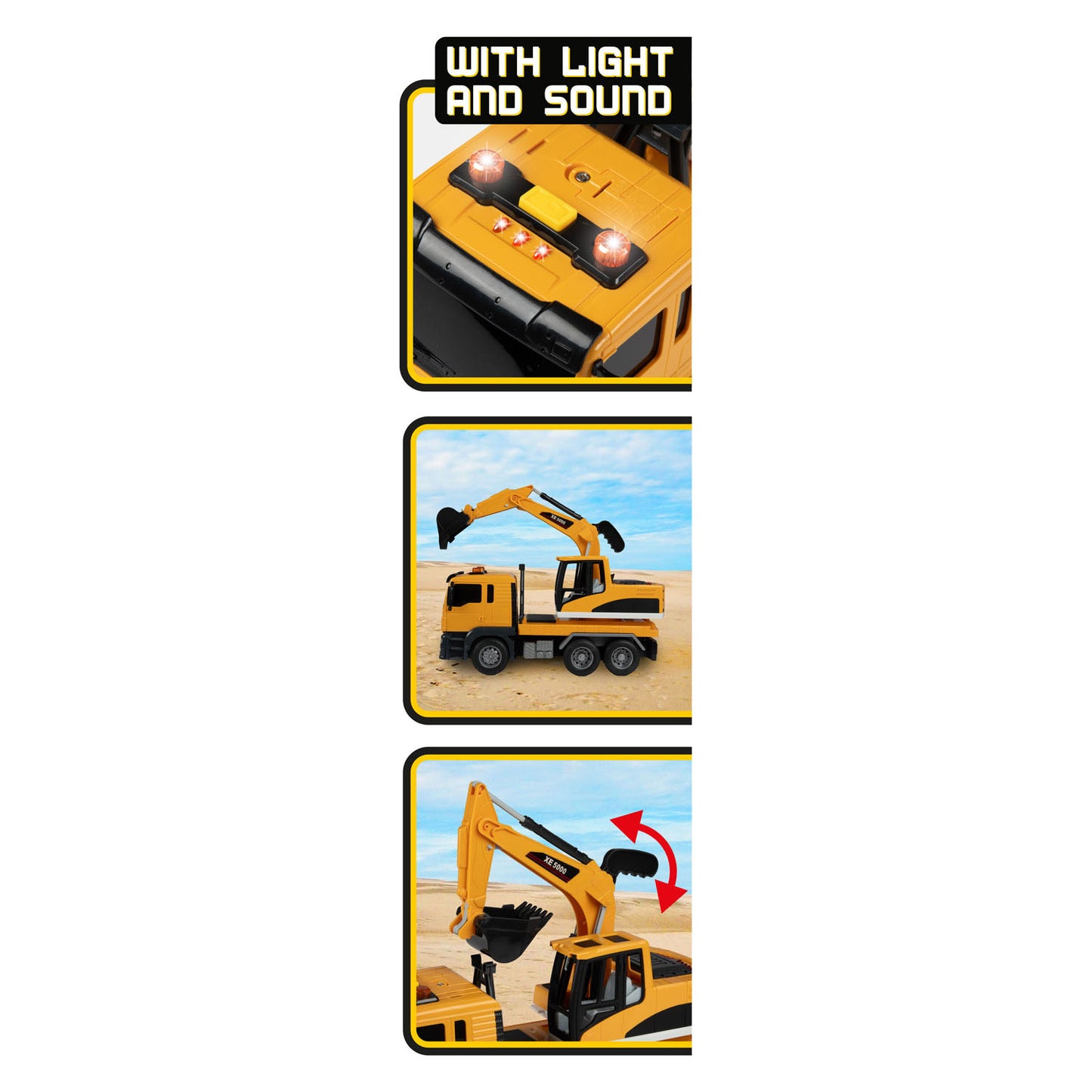 Toi-toys Vehicool Bagger mit Licht und Ton – 25 cm
