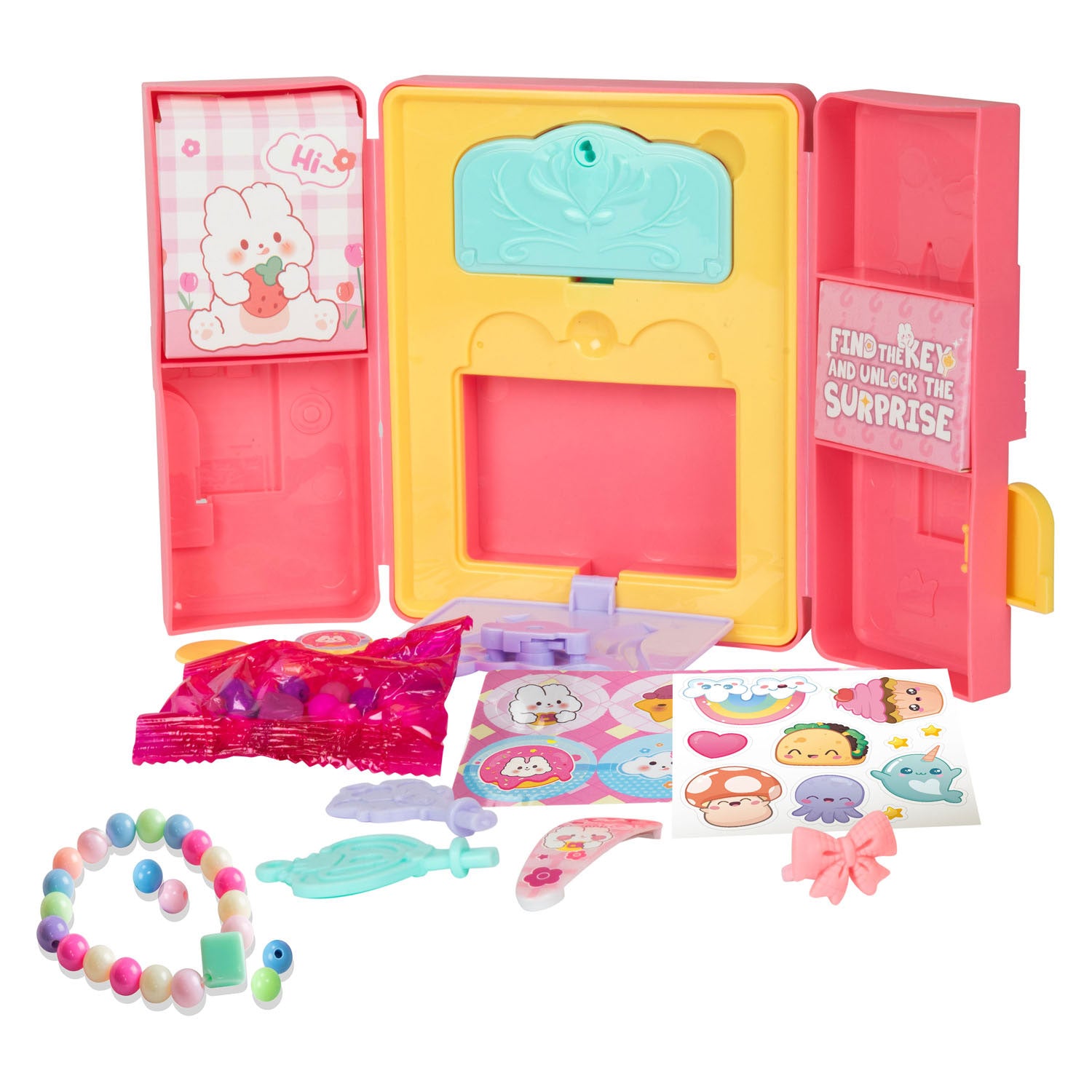 Toi-toys so kawaii Überraschungsschloss-Halskette und Perlen – 10 Stück.