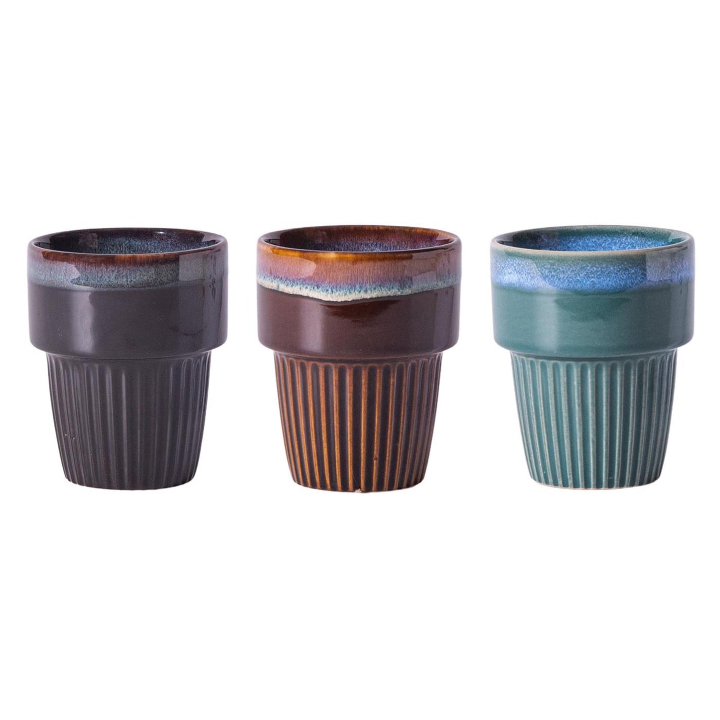 Kaffeebecher, gerippt, 6 Stück, 200 ml, ø7,5 cm