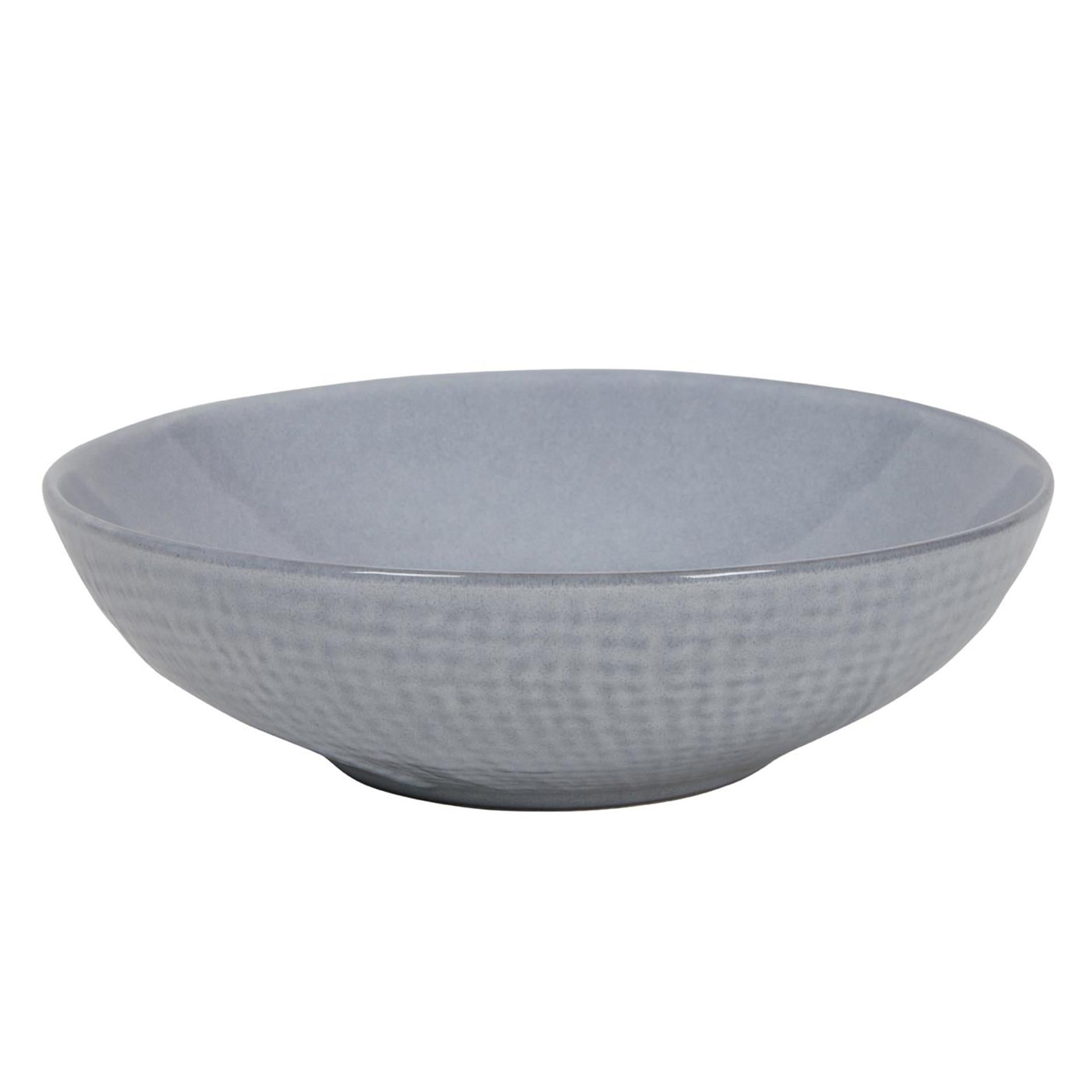 Tiefer Teller aus gewebtem Textil in Grau ø18x5,5cm