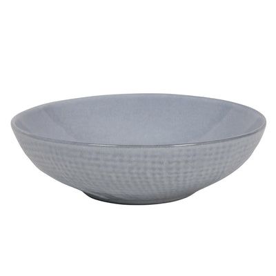 Tiefer Teller aus gewebtem Textil in Grau ø18x5,5cm