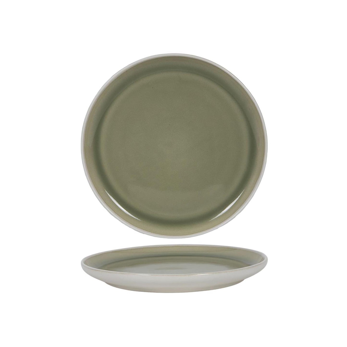 Frühstücksteller mattweiß grün ø21,4cm 6 Stück