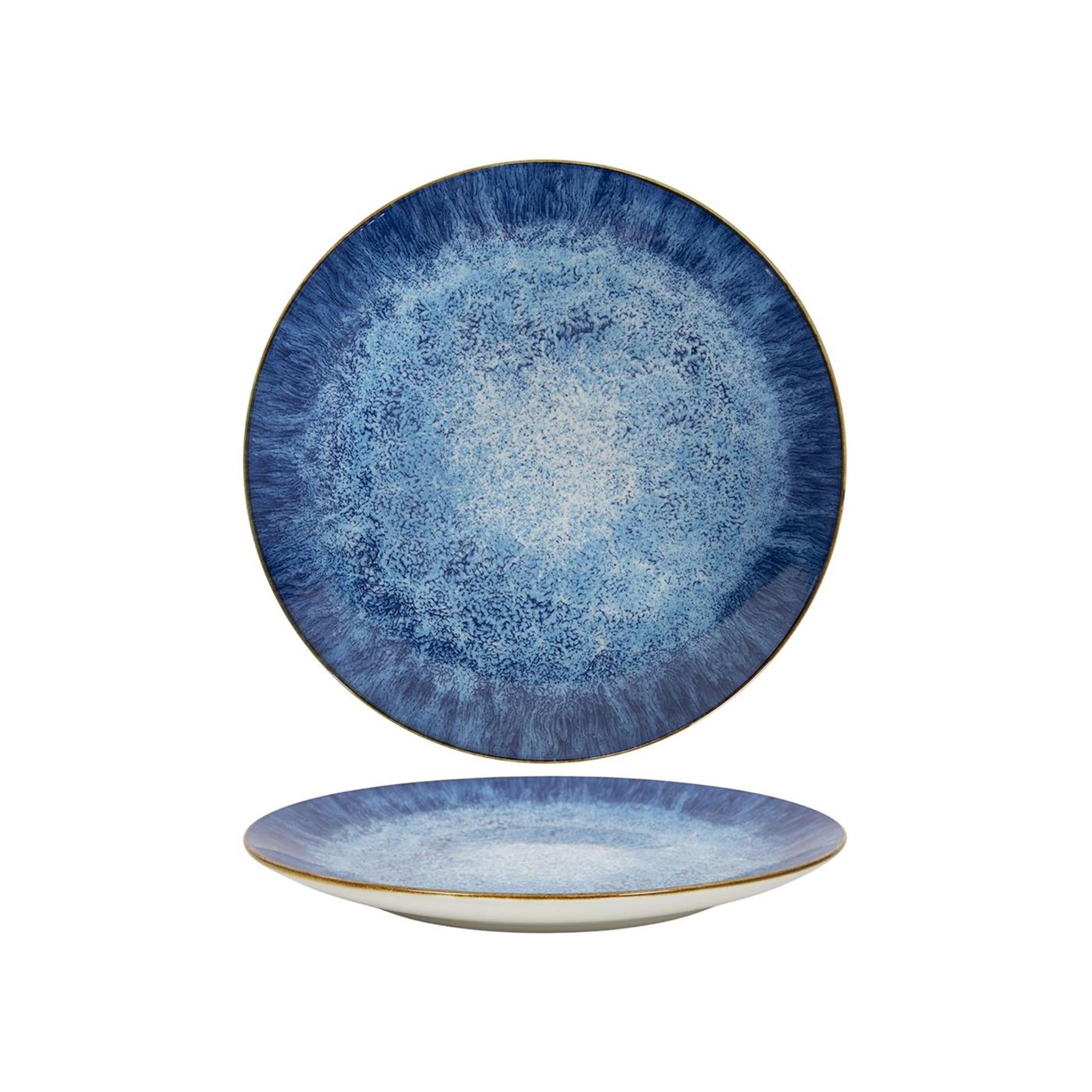 Frühstücksteller 19cm Reaktivglasur Blau 6 Stk