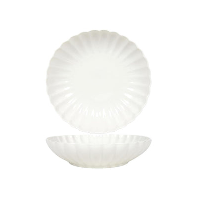 Svenska Living tiefer Teller ø20cm Blume gebrochenes Weiß 6 Stk