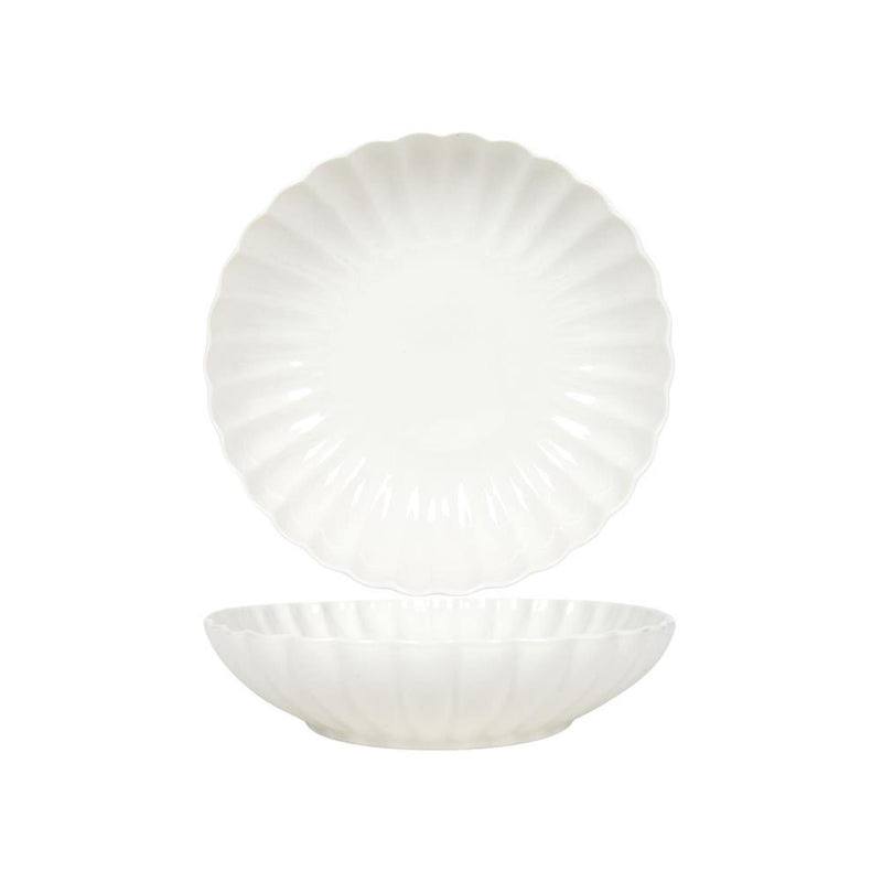 Svenska Living tiefer Teller ø20cm Blume gebrochenes Weiß 6 Stk