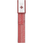 Vivi Gade Papierflechtstreifen, L: 44+78 cm, B: 15+25 mm, T 6,5+11,5 cm, rot, weiß, 60 Streifen 1 Box - afbeelding 2