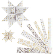 Vivi Gade Papierflechtstreifen, L: 44+78 cm, T 6,5+11,5 cm, B: 15+25 mm, Gold, Weiß, 48 Streifen 1 Box - afbeelding 1