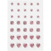 Vivi Gade Strasssteine, rund, quadratisch, Herz, Größe 6+8+10 mm, rosa, 35 Stück 1 Box
