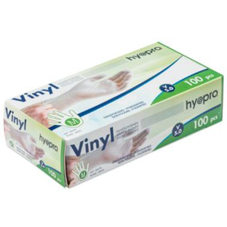 Hy@pro 1066458 – Handschuh-Vinyl, mittel, ungepudert, Box 100 Stück | 5 Stück