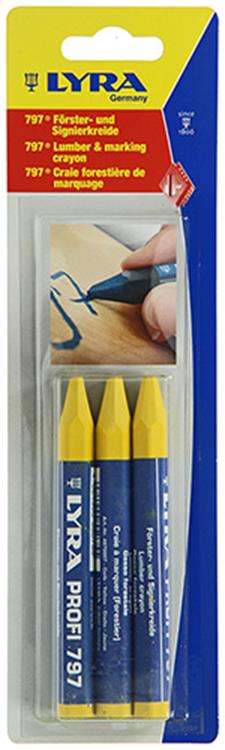 Lyra 1052115 - Markierungskreide 3 Stück ø12x120mm gelb | 5 Stück