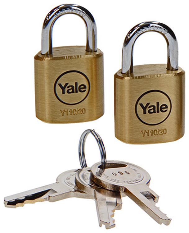 Yale 1059363 – Vorhängeschloss 20 mm 2 gleich | 6 Stück