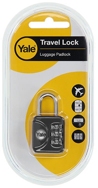 Yale 1018566 – Gepäckkombinations-Vorhängeschloss grau YP1 28 121 1g 28 mm | 5 Stück