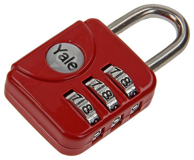 Yale 1018567 – Gepäckkombinations-Vorhängeschloss rot YP1 28 121 1R 28 mm | 5 Stück
