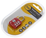 Yale 1018567 – Gepäckkombinations-Vorhängeschloss rot YP1 28 121 1R 28 mm | 5 Stück - afbeelding 3