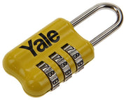 Yale 1018571 – Gepäckkombinations-Vorhängeschloss gelb YP2 23 128 1 Jahr 23 mm | 5 Stück - afbeelding 1